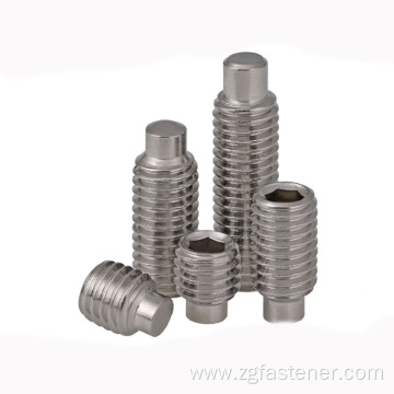 Stainless steel Hexagon socket set screws with dog point